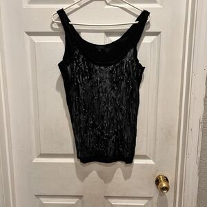 J Crew‎ Women's Black Sequin Tank Top Women’s Small Whimsygoth Grunge